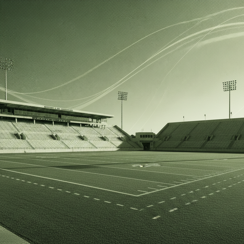 College athletics stadium representing the professionalization of university sports operations