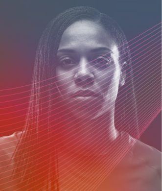 Soccer player biometric security scan visualization