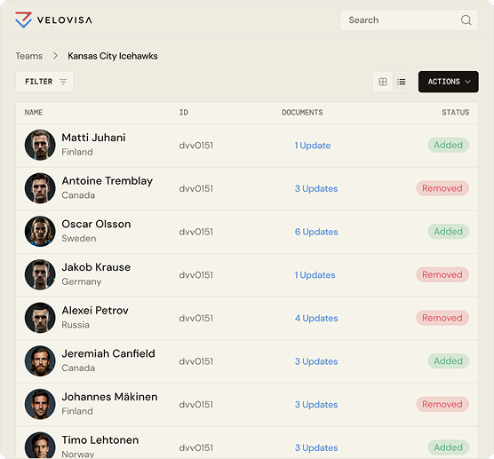 League API integration showing automated roster data sync